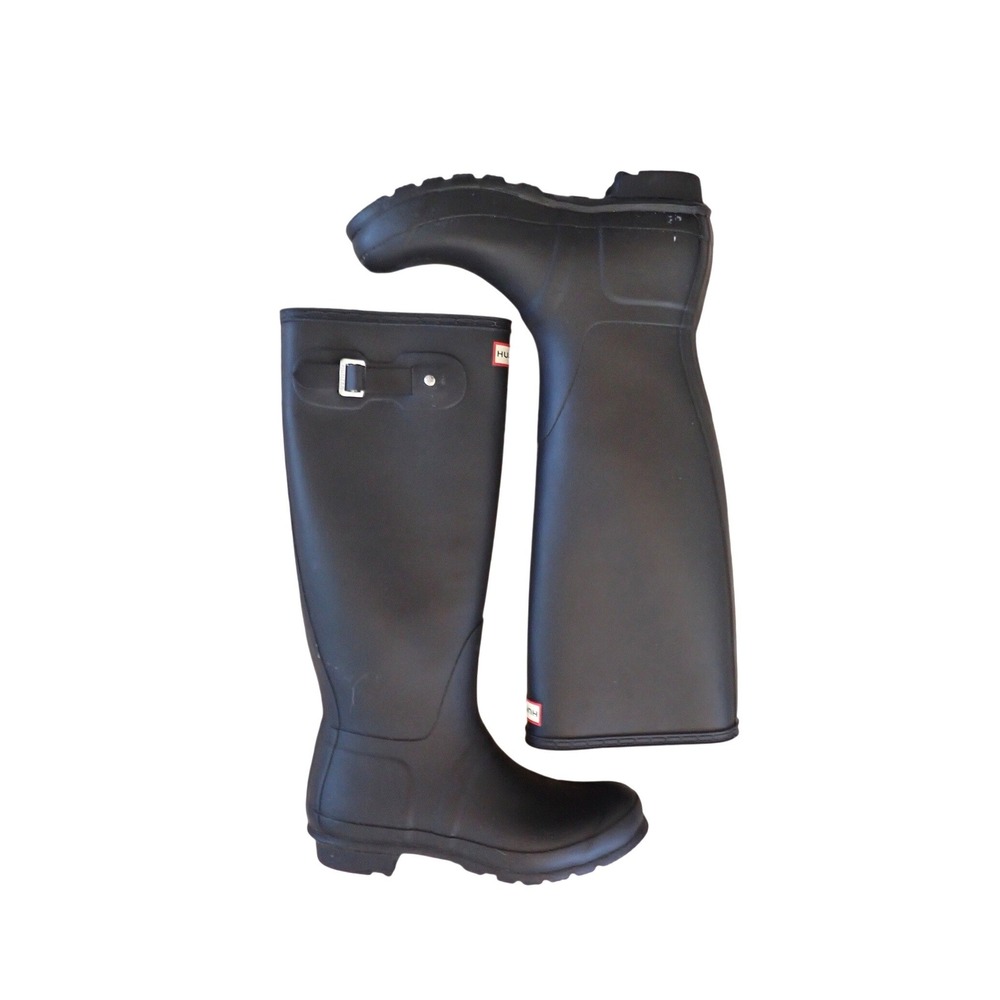 Hunter Original Tall Rain Boots Black Matte Waterproof Rubber US 9 UK 7 EU 40/41